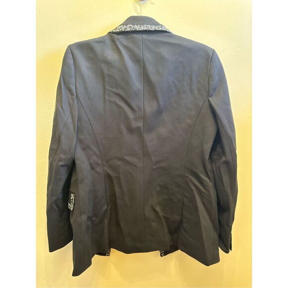 Anne Klein Gray and Black Leopard Print Trim Blazer Size Medium New - Picture 6 of 6
